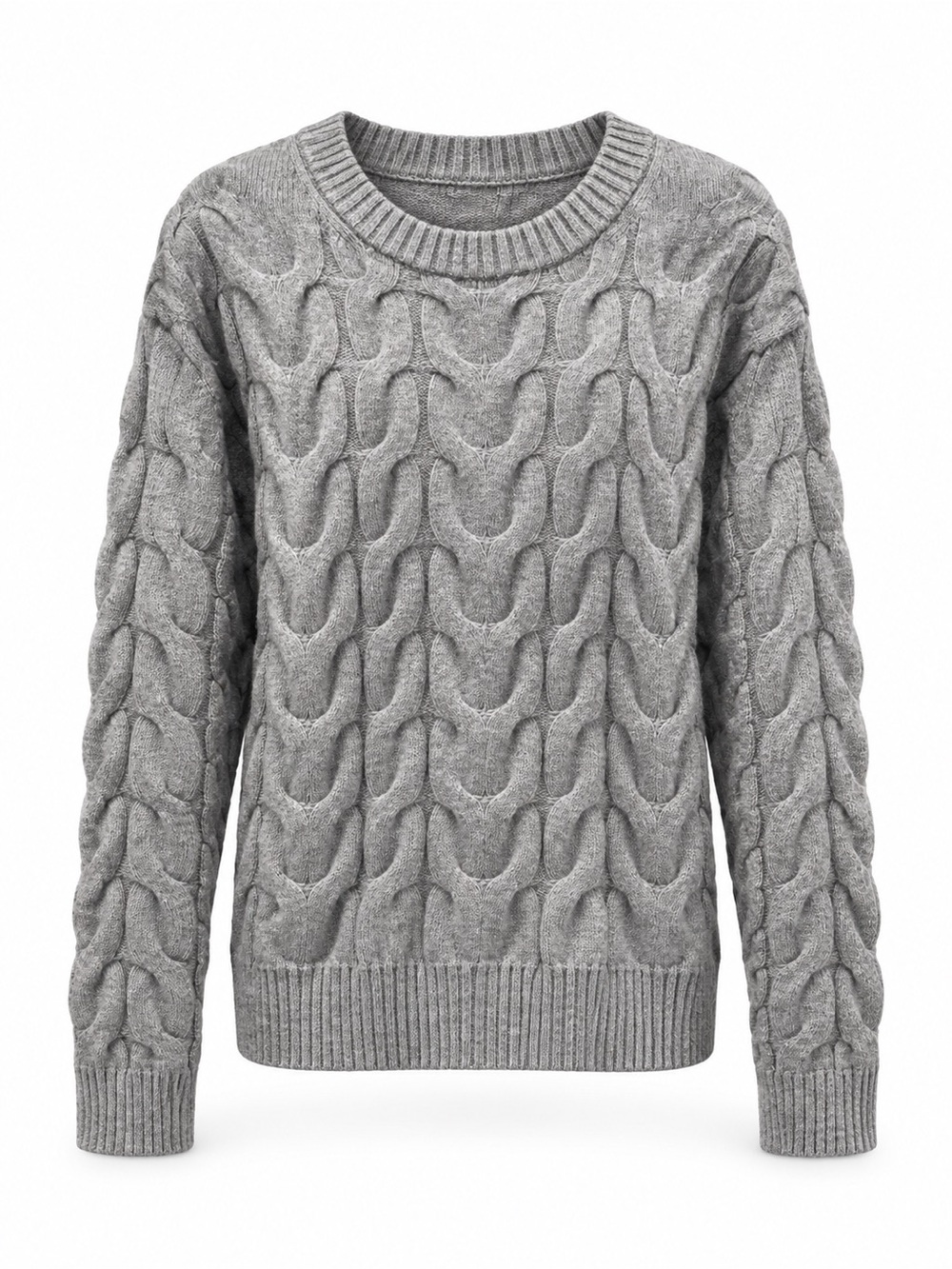 a new day Gray Cable Knit Crewneck Sweater